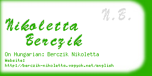 nikoletta berczik business card